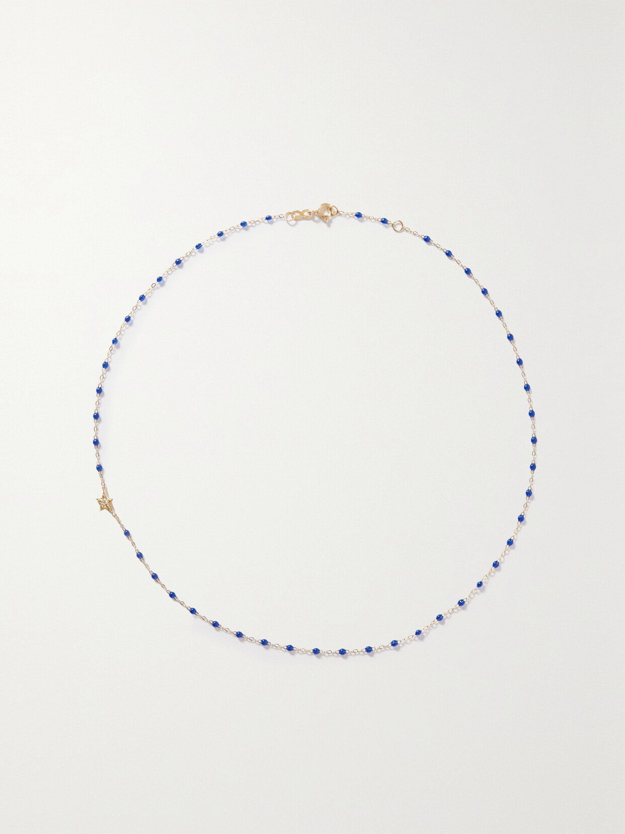 Gigi Clozeau Star Classic Gigi 18-karat Gold, Resin And Diamond Necklace In Blue