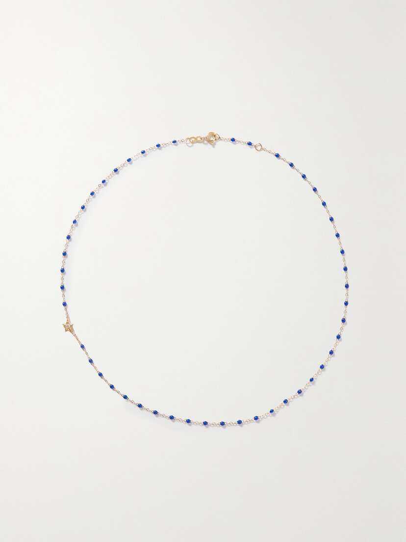 Gigi Clozeau Star Classic Gigi 18-karat Gold, Resin And Diamond Necklace