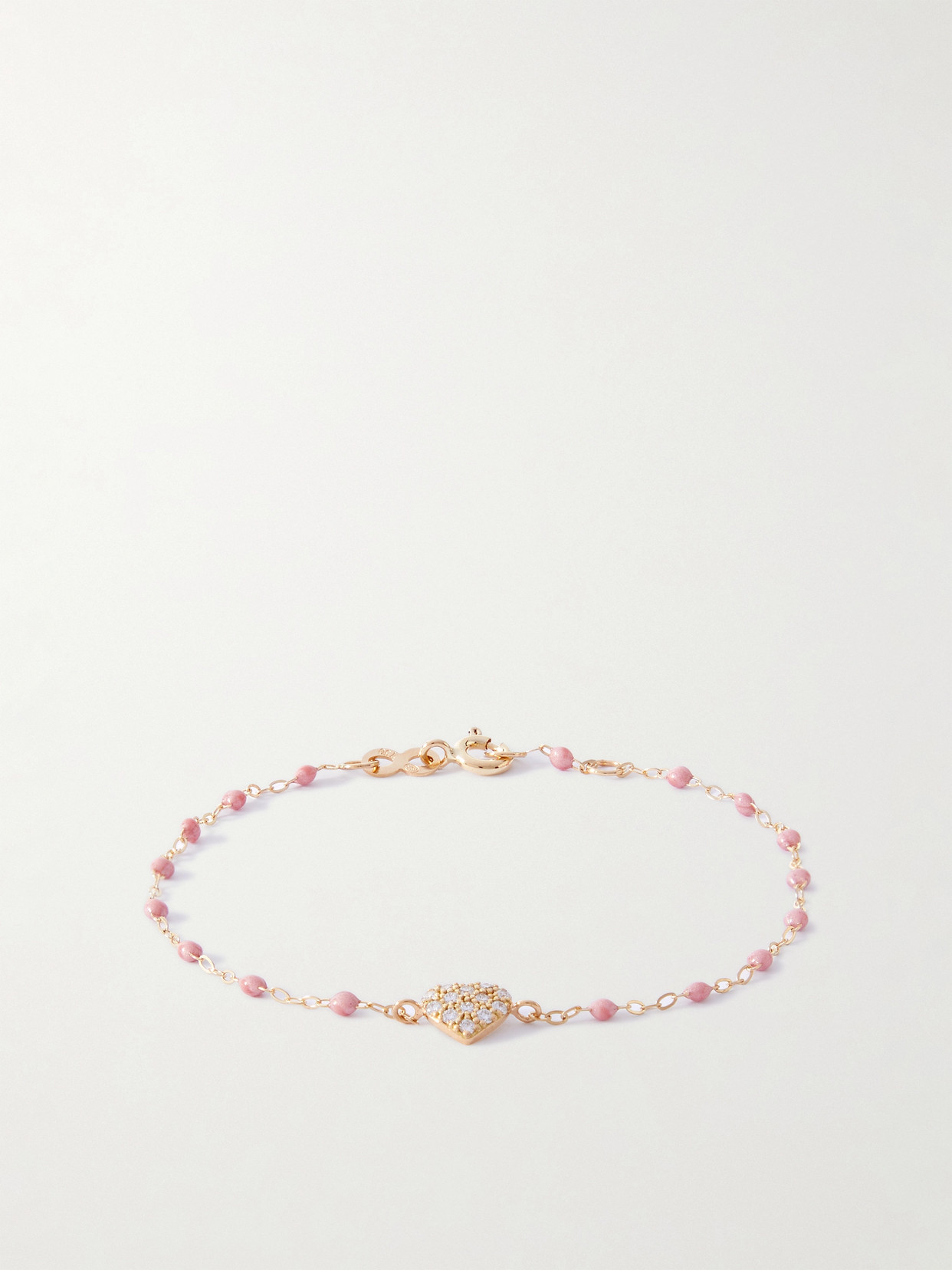 Gigi Clozeau In Love 18-karat Gold, Resin And Diamond Bracelet In Pink