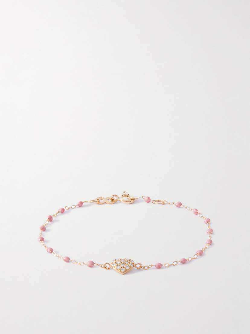 Gigi Clozeau In Love 18-karat Gold, Resin And Diamond Bracelet