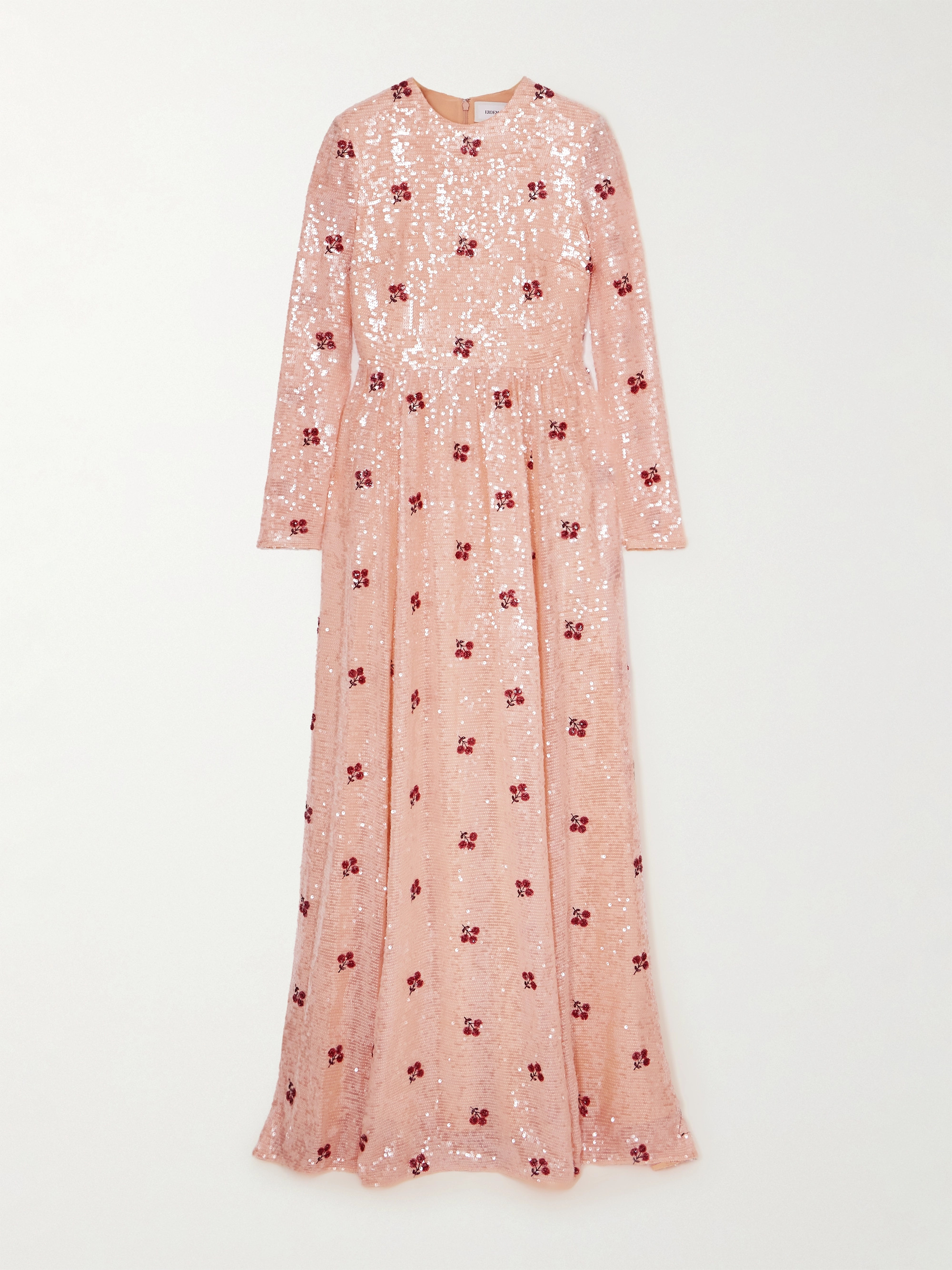 Erdem Gathered sequined crepe de chine gown thumbnail
