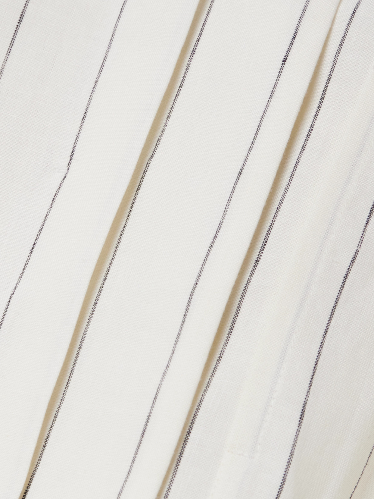 Another Tomorrow + Net Sustain Pinstriped Linen Shirt In White