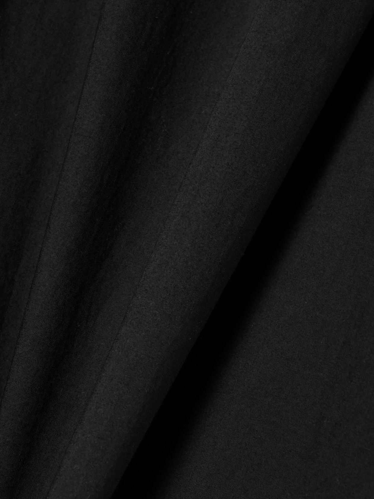 Another Tomorrow + Net Sustain Gathered Organic Cotton-voile Shirt In Black