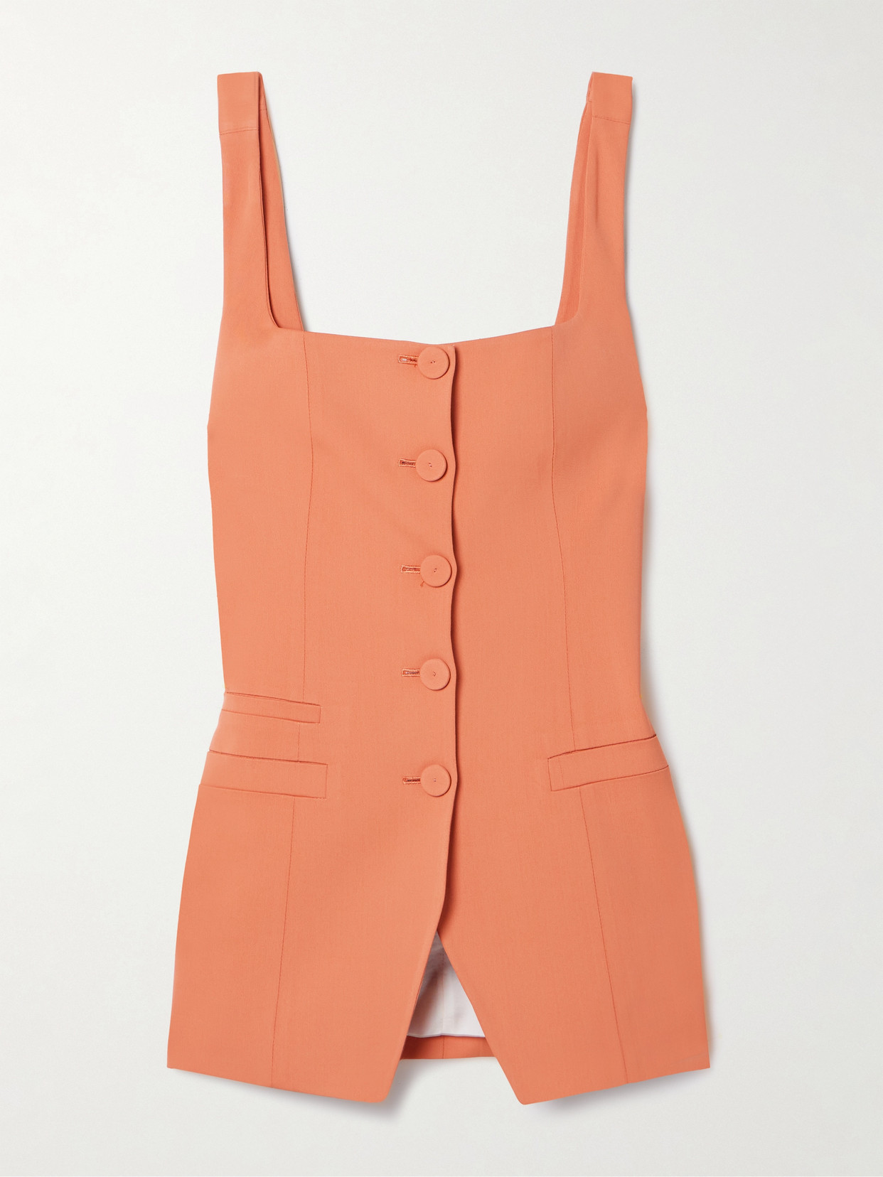 Another Tomorrow + Net Sustain Crepe Top In Orange