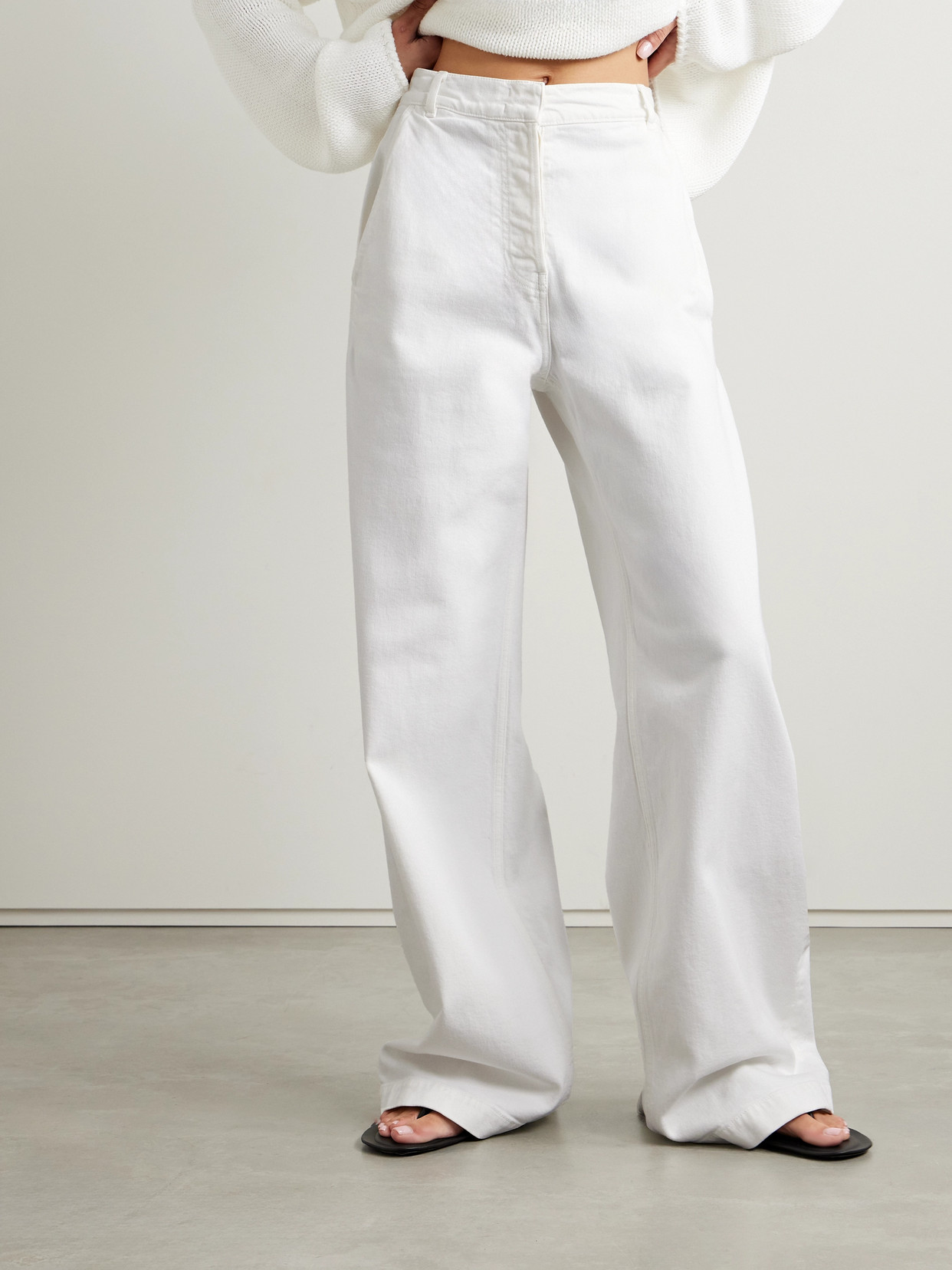 Another Tomorrow Mid-rise Straight-leg Organic Jeans In White