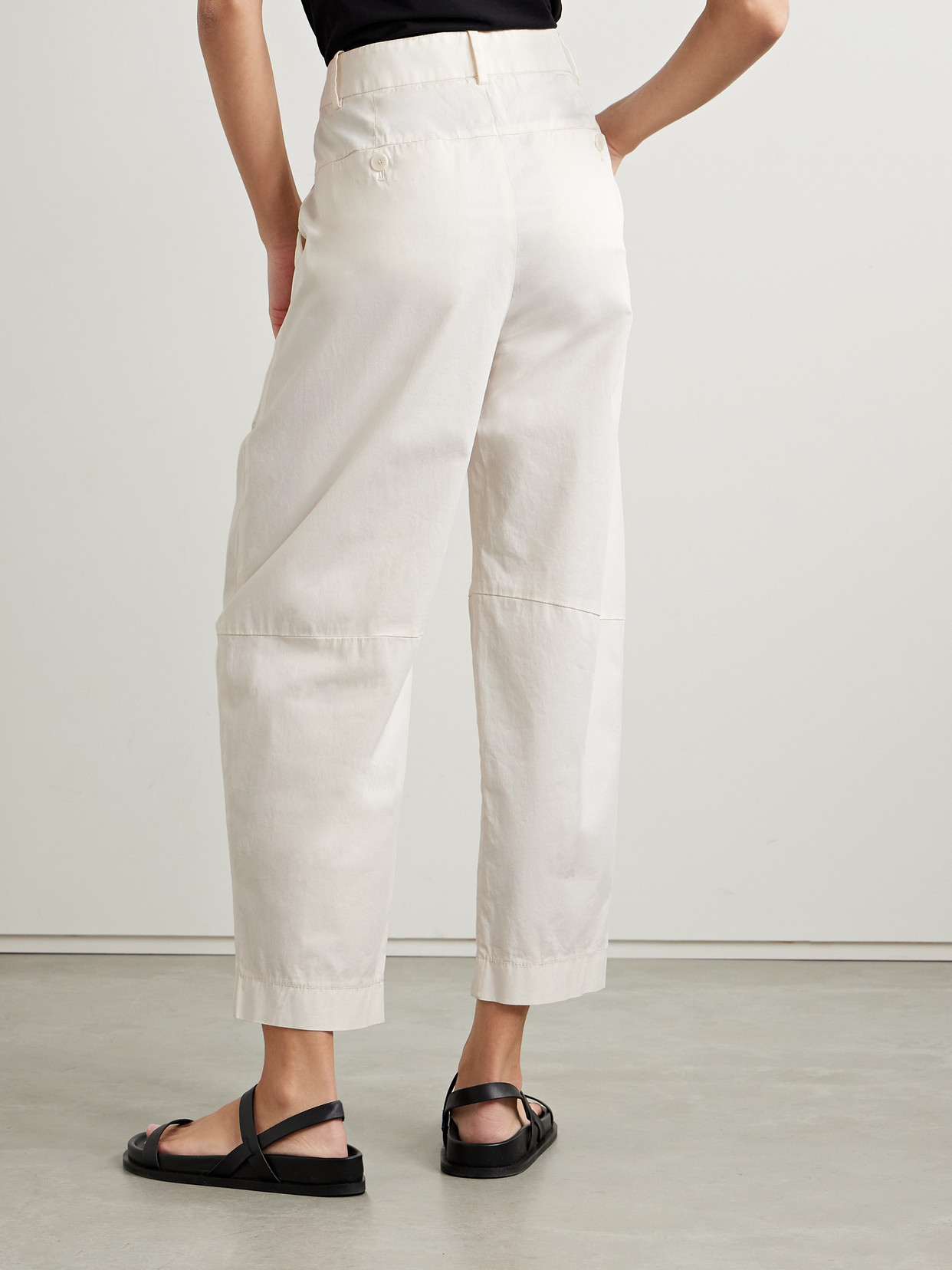 Another Tomorrow + Net Sustain Organic Cotton-blend Drill Wide-leg Pants In Off-white