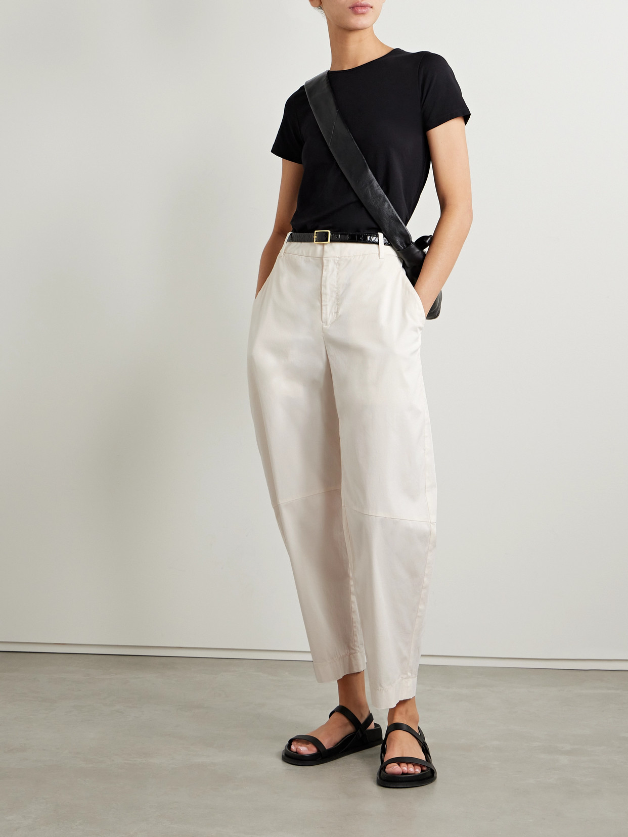Another Tomorrow + Net Sustain Organic Cotton-blend Drill Wide-leg Pants In Off-white