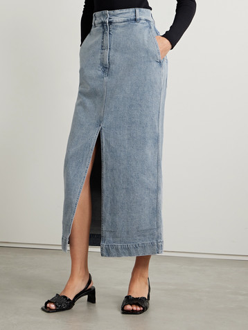 Another Tomorrow + NET SUSTAIN organic denim midi skirt