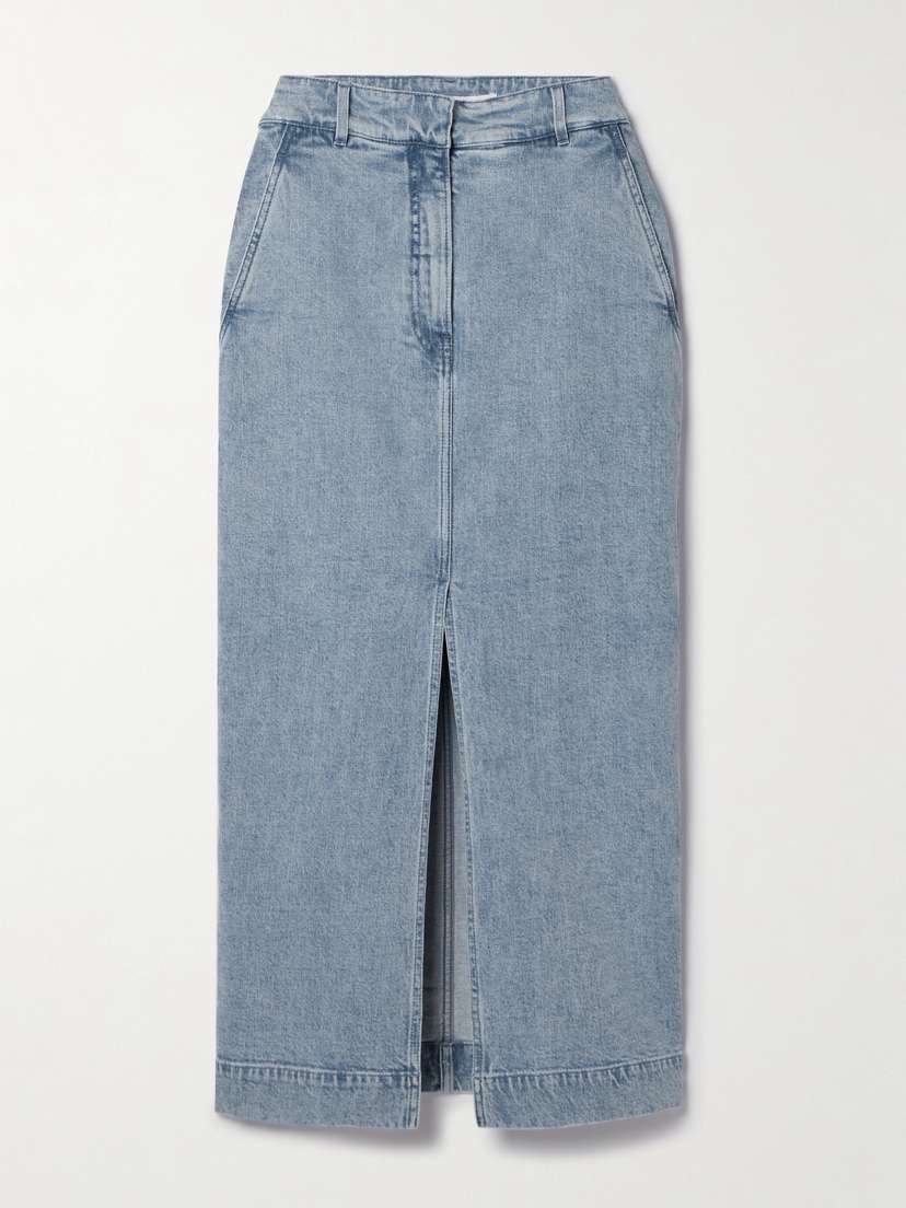 Another Tomorrow + Net Sustain Organic Denim Midi Skirt - IT36