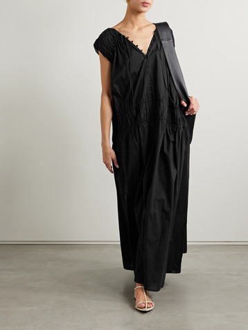 Another Tomorrow + NET SUSTAIN gathered organic cotton-voile maxi dress