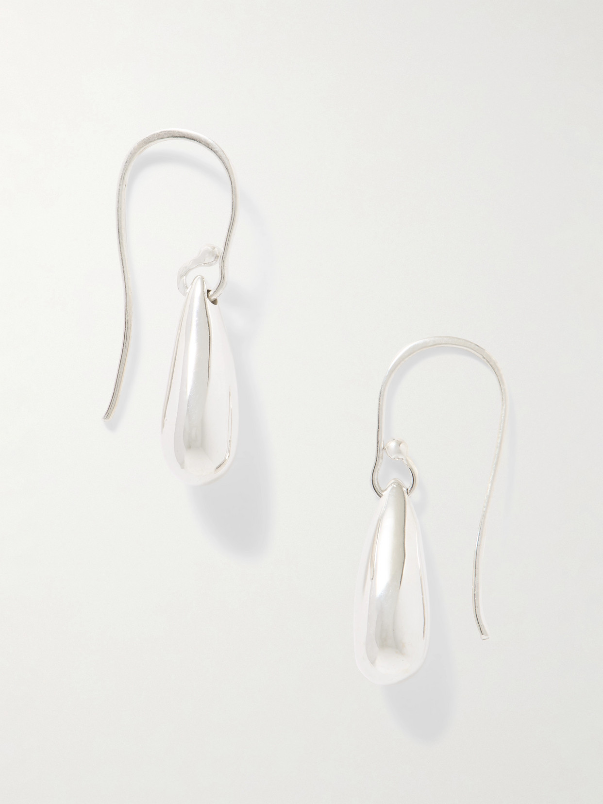 Sophie Buhai Tiny Droplet Silver Earrings In Metallic