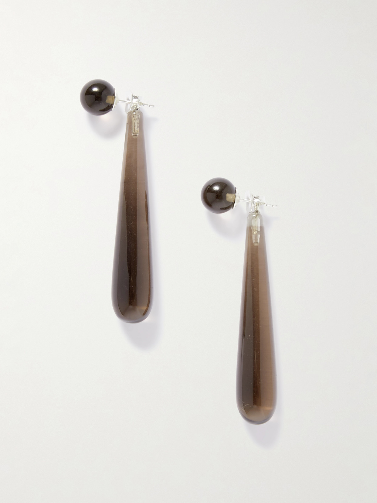 Sophie Buhai - Medium Angelika Smoky Quartz Earrings - Gray