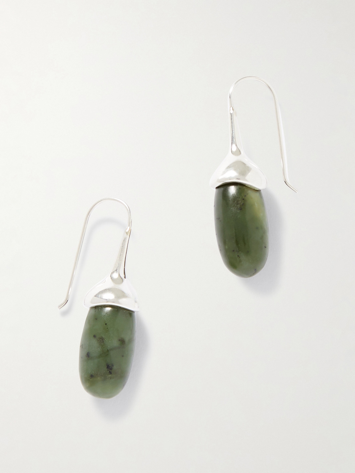 Sophie Buhai - Dripping Stone Silver And Jade Earrings - Green