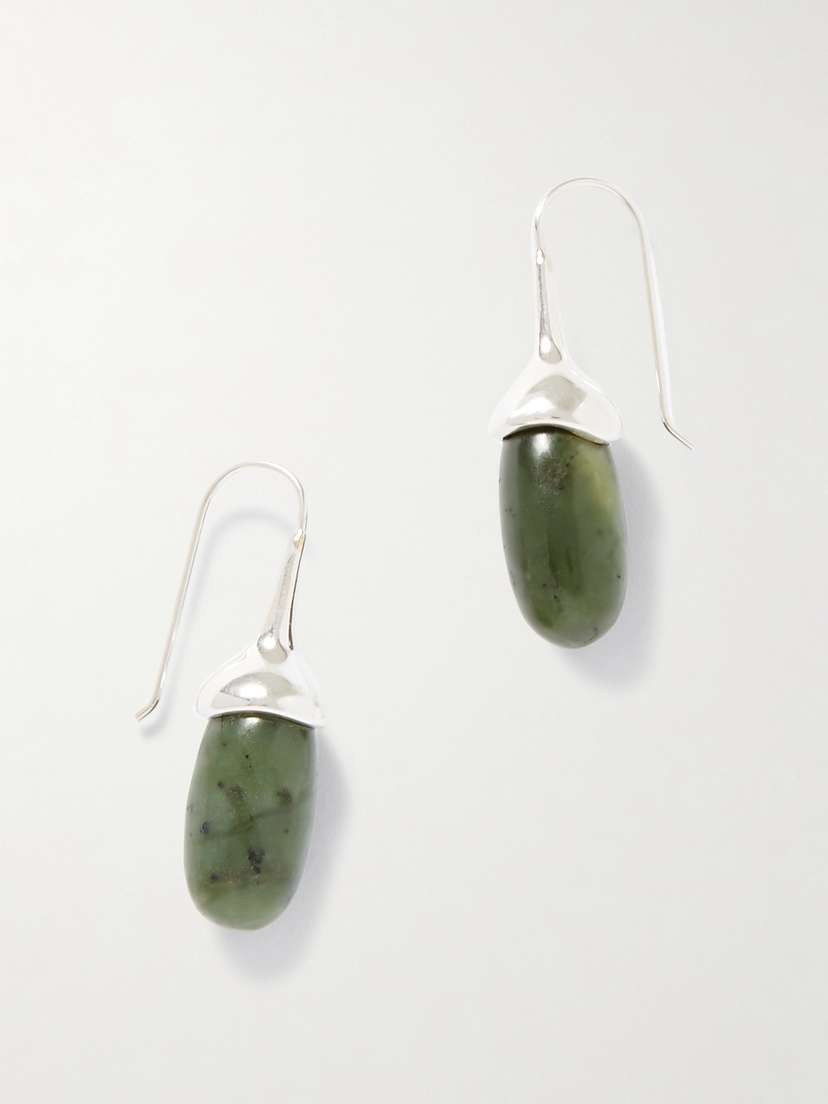 Sophie Buhai Dripping Stone Silver And Jade Earrings