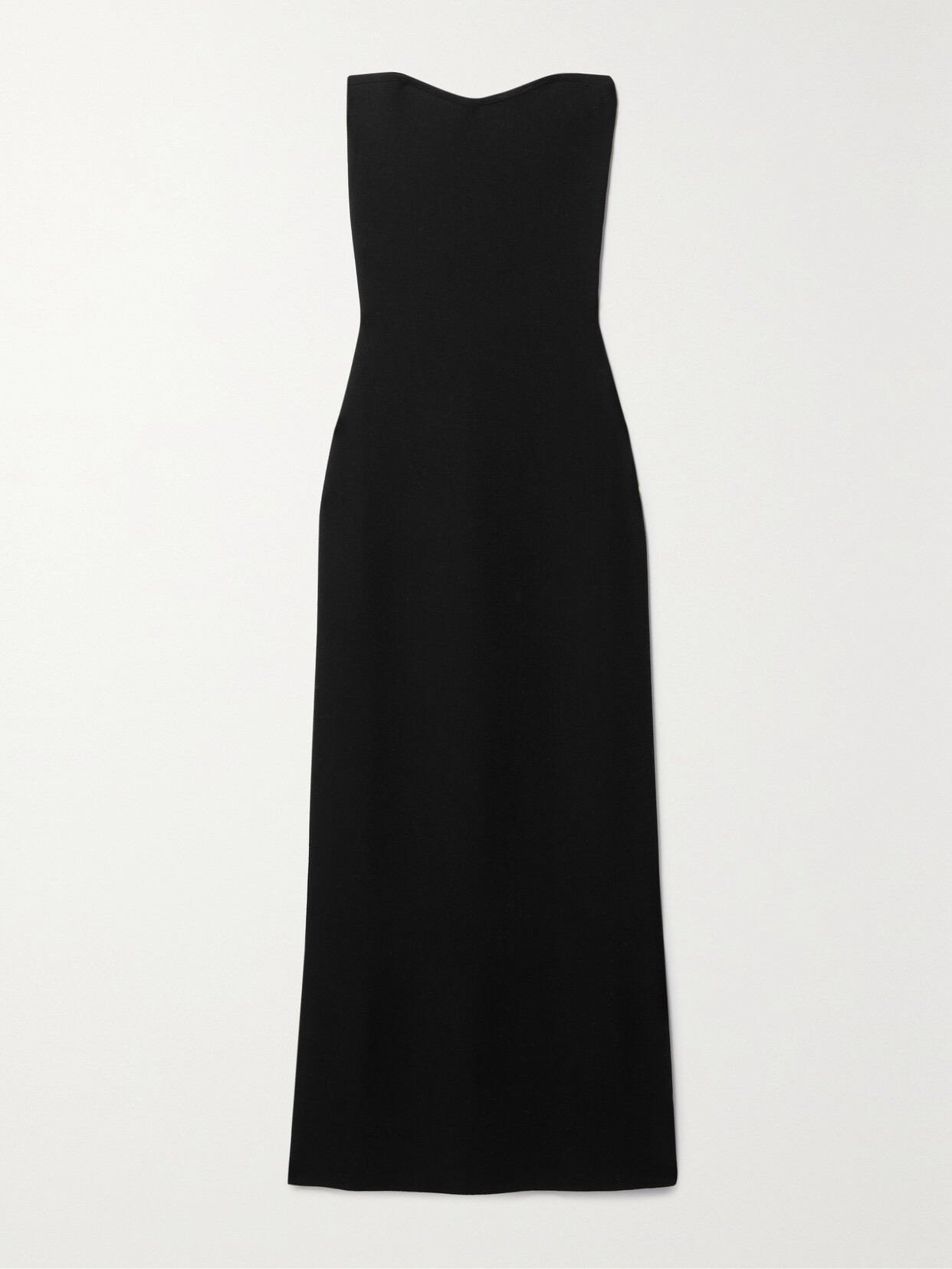 Shop Gabriela Hearst Calderon Strapless Merino Wool And Cashmere-blend Midi Dress In Black