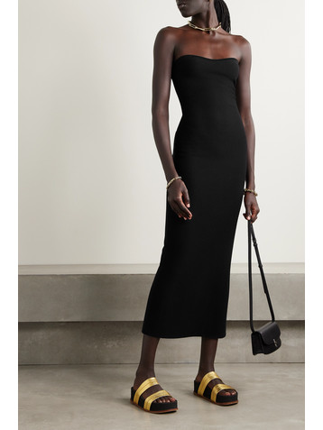 Gabriela Hearst Calderon strapless merino wool and cashmere-blend midi dress