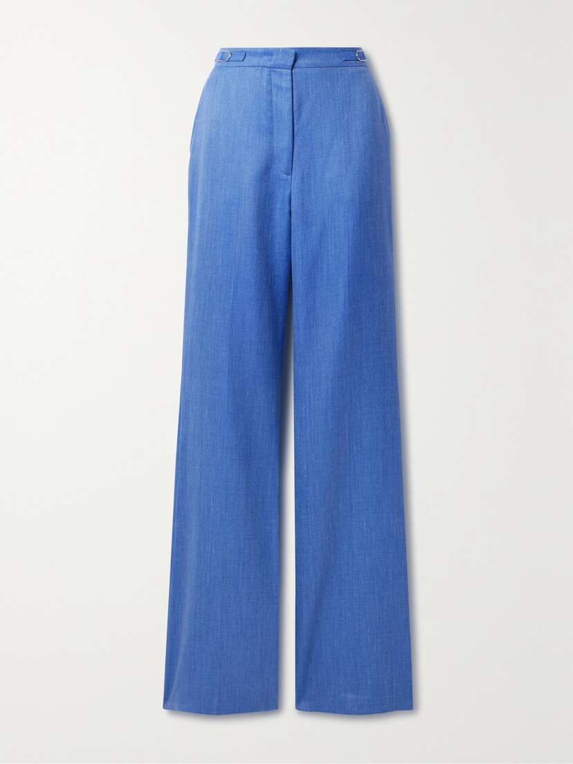 Gabriela Hearst Vesta Wool, Silk And Linen-blend Twill Flared Pants