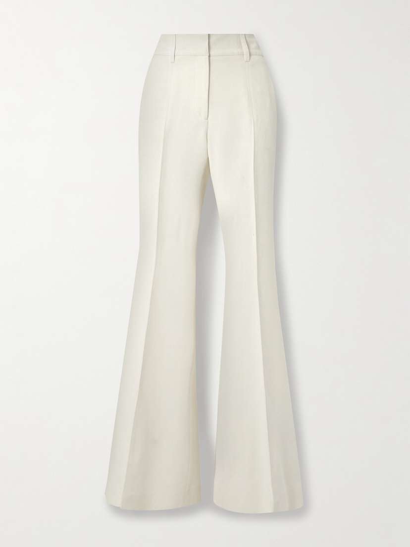 Gabriela Hearst Rhein Silk And Wool-blend Flared Pants