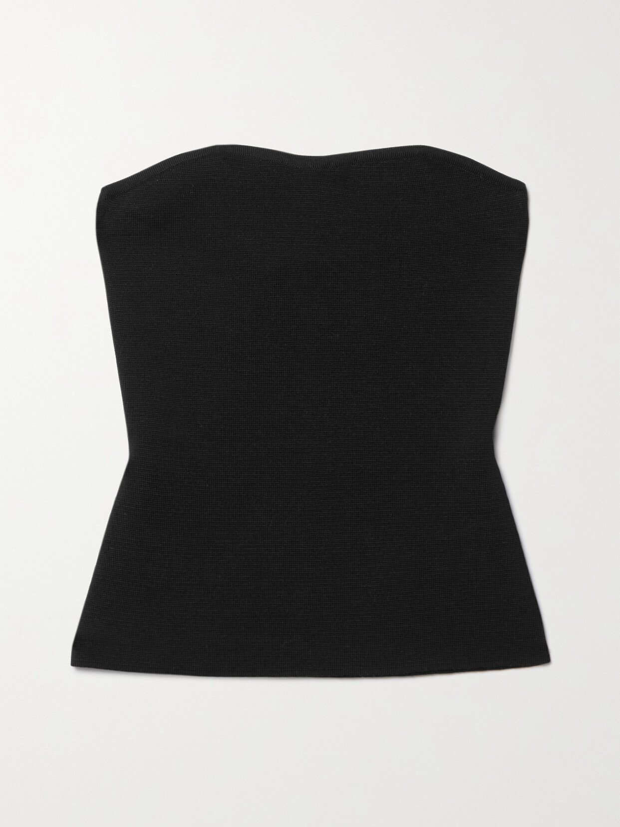 Gabriela Hearst Musgrave Strapless Merino Wool And Cashmere-blend Top In Black