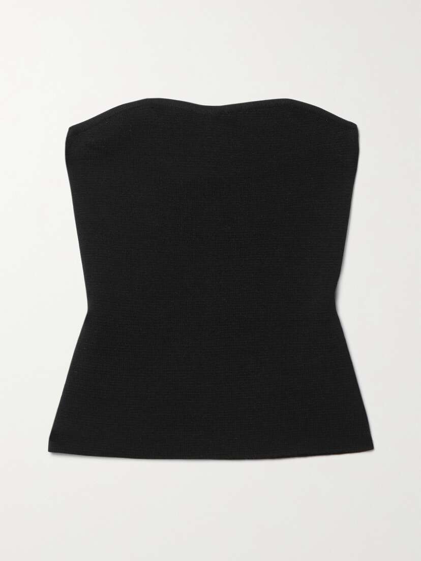 Gabriela Hearst Musgrave Strapless Merino Wool And Cashmere-blend Top