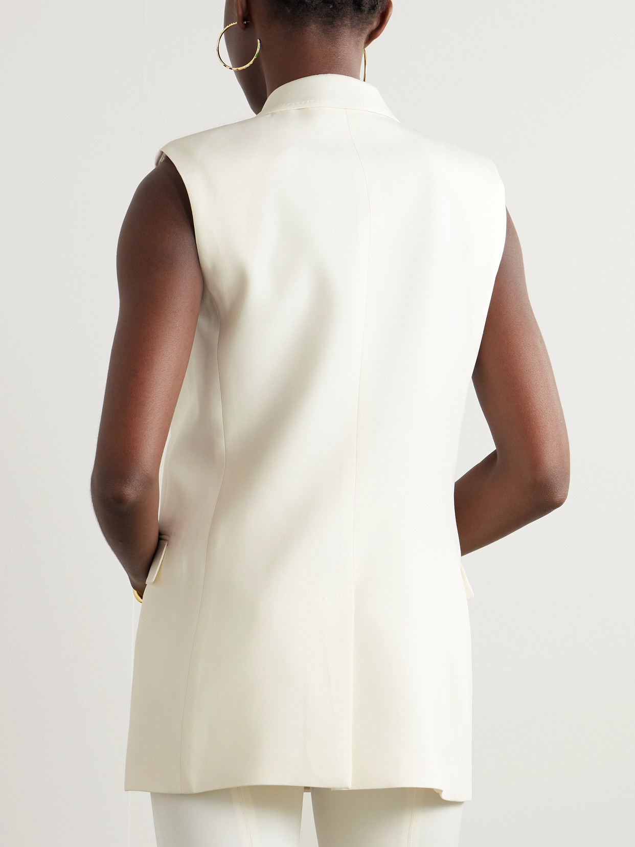 Shop Gabriela Hearst Mayte Double-breasted Silk And Wool-blend Vest In Ivory