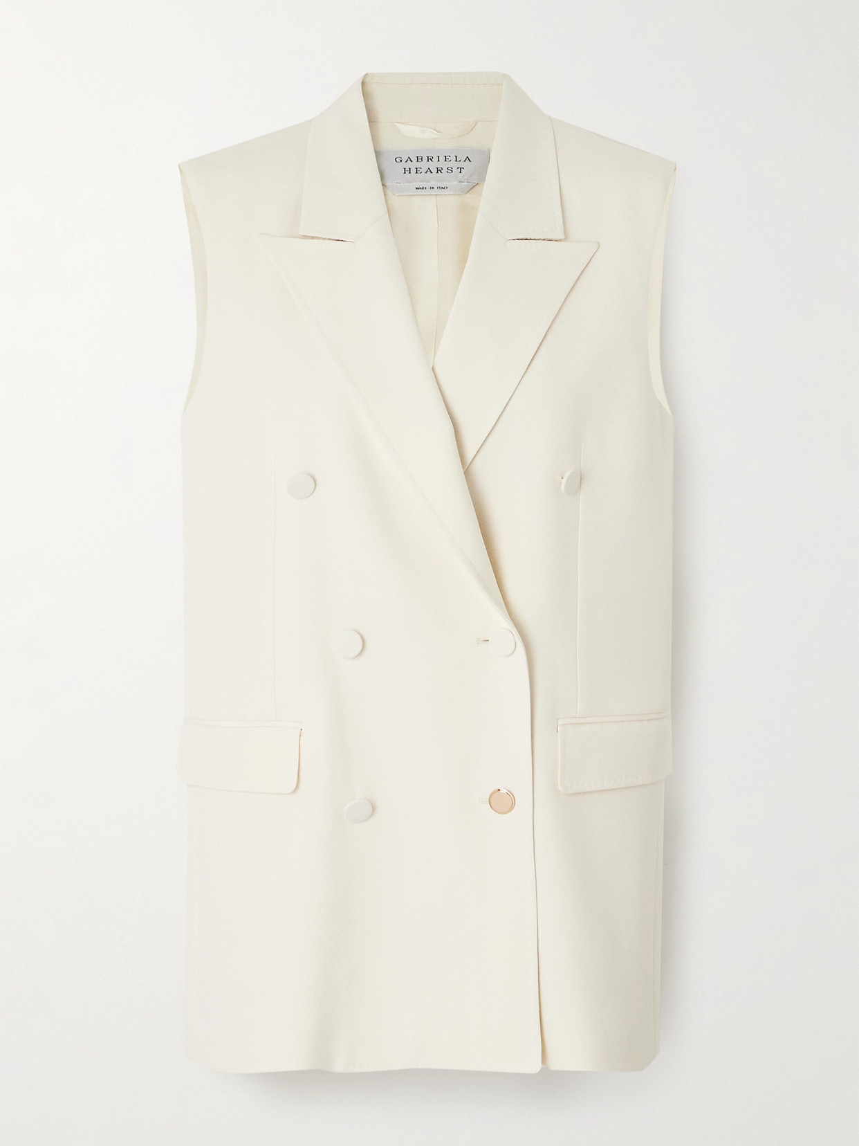 Gabriela Hearst Mayte Double-breasted Silk And Wool-blend Waistcoat In Ivory