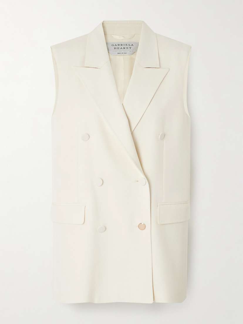 Gabriela Hearst Mayte Double-breasted Silk And Wool-blend Vest