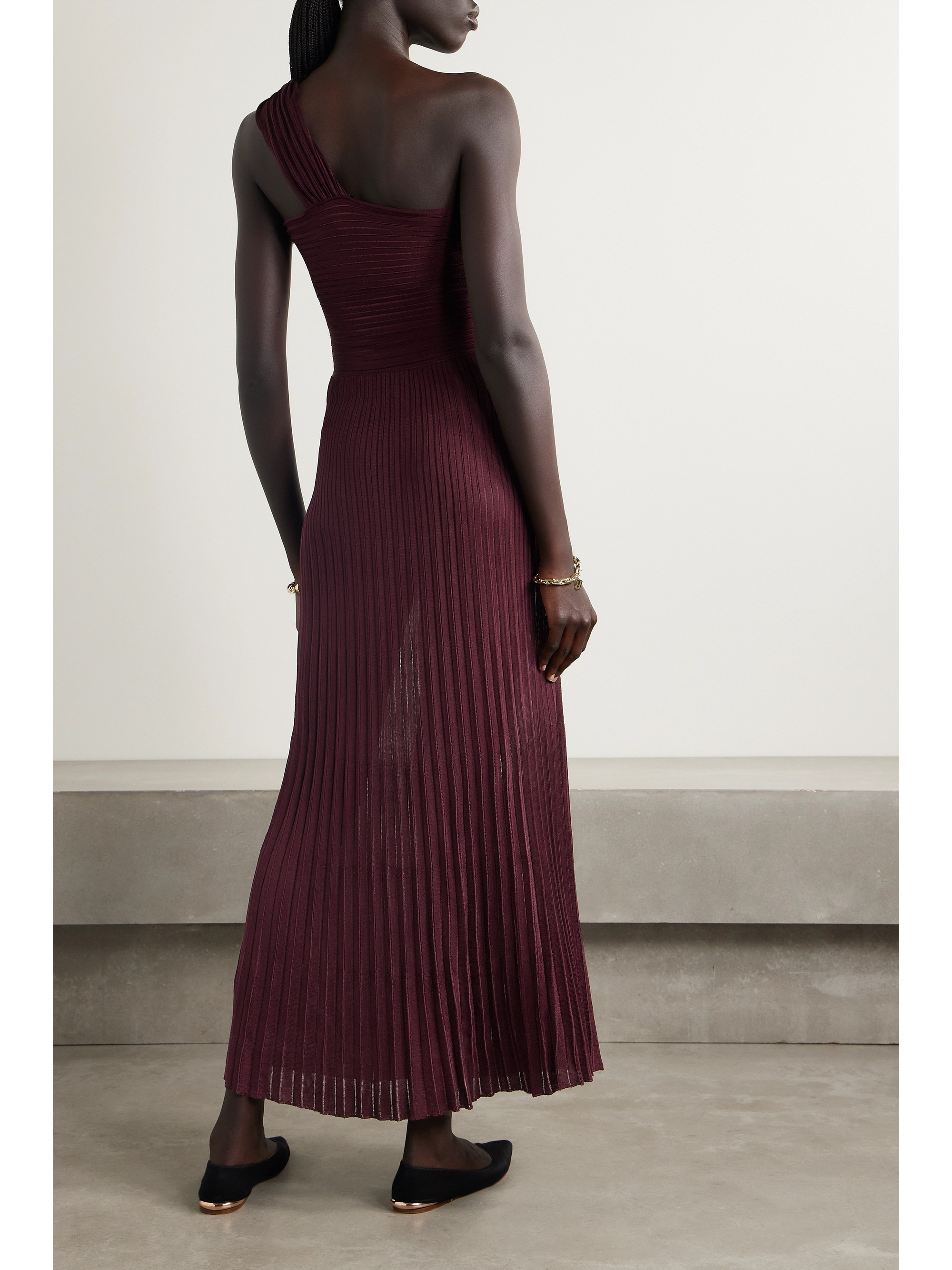 Gabriela Hearst Altura one-shoulder cutout ribbed silk-jersey maxi dress