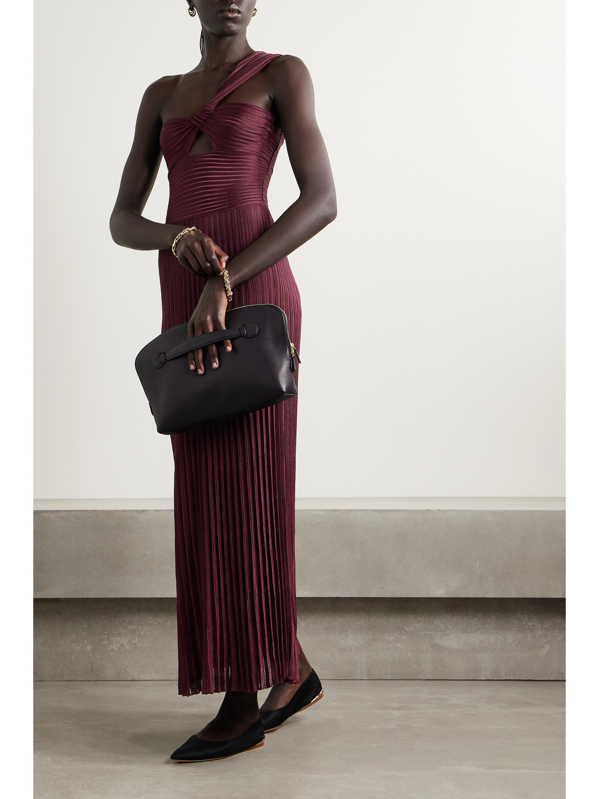 Gabriela Hearst Altura one-shoulder cutout ribbed silk-jersey maxi dress