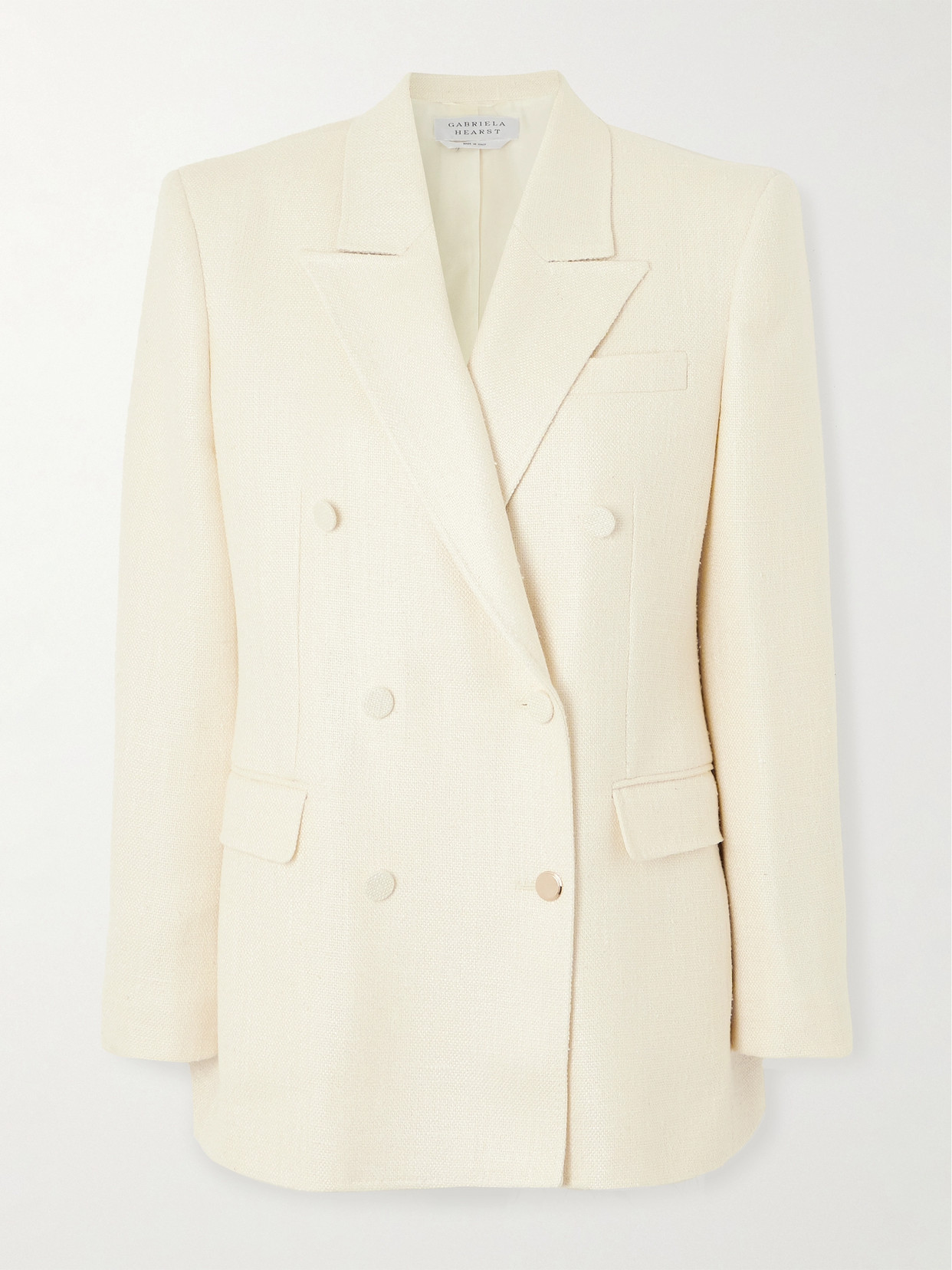 Gabriela Hearst Gavin Double-breasted Silk And Wool-blend Blazer In Ivory