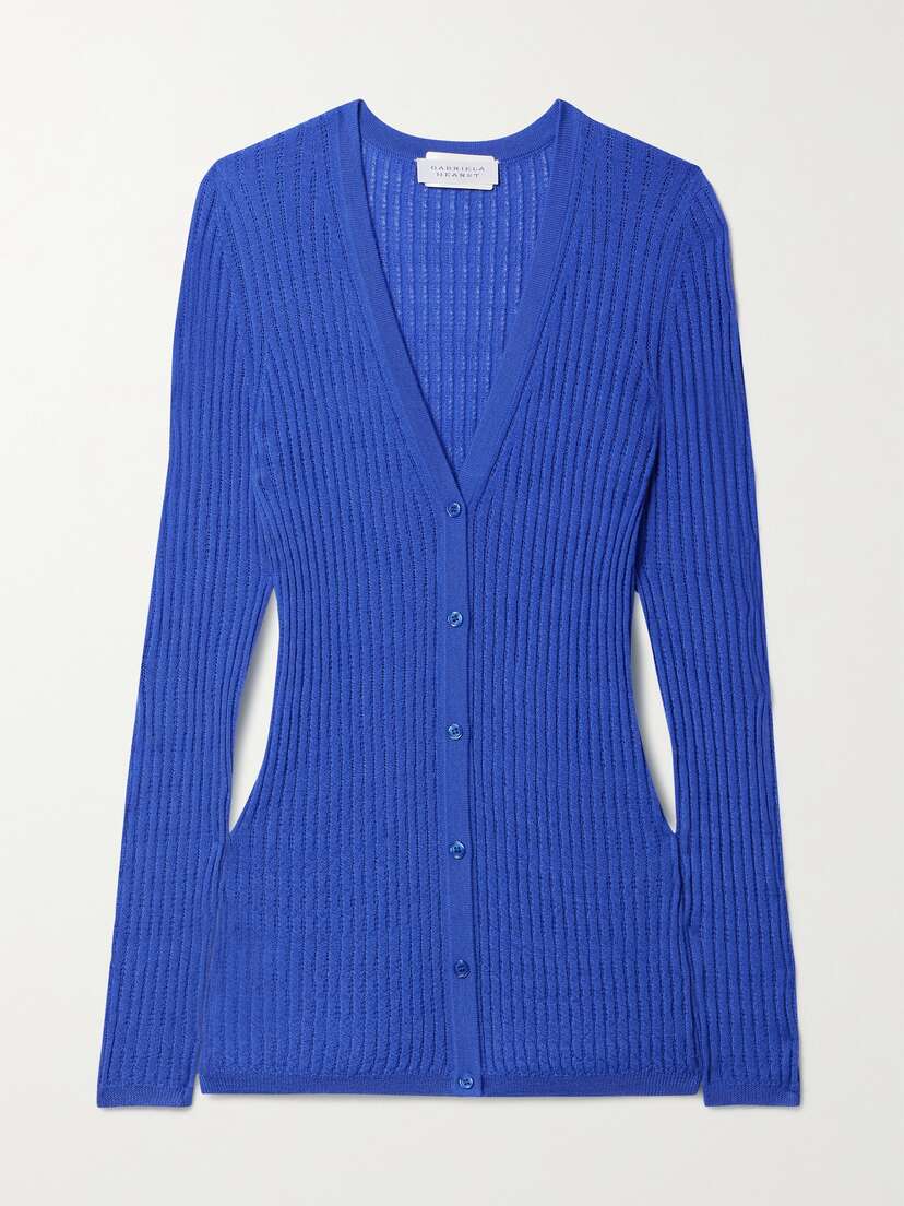 Gabriela Hearst Emma Pointelle-knit Cashmere And Silk-blend Cardigan