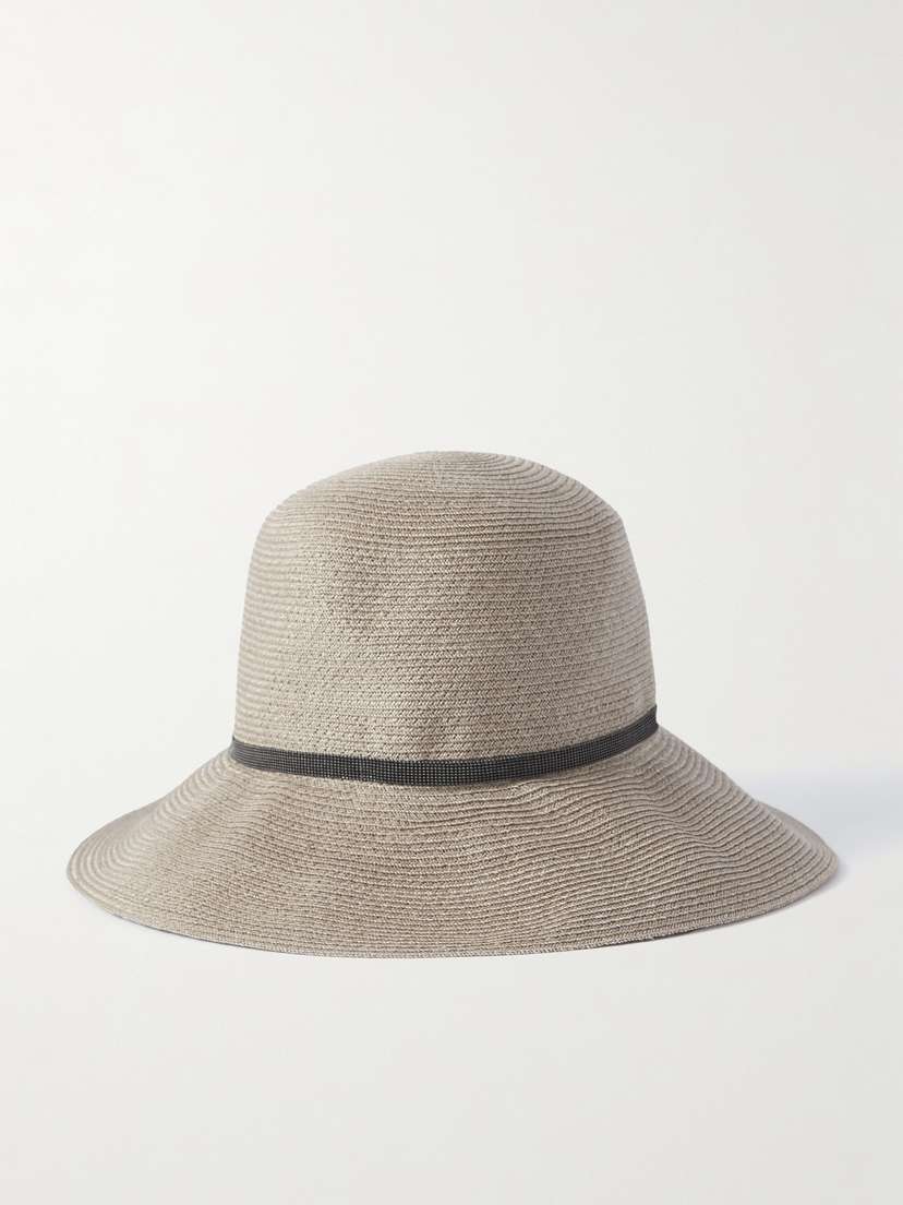 Brunello Cucinelli Bead-embellished Raffia Sunhat