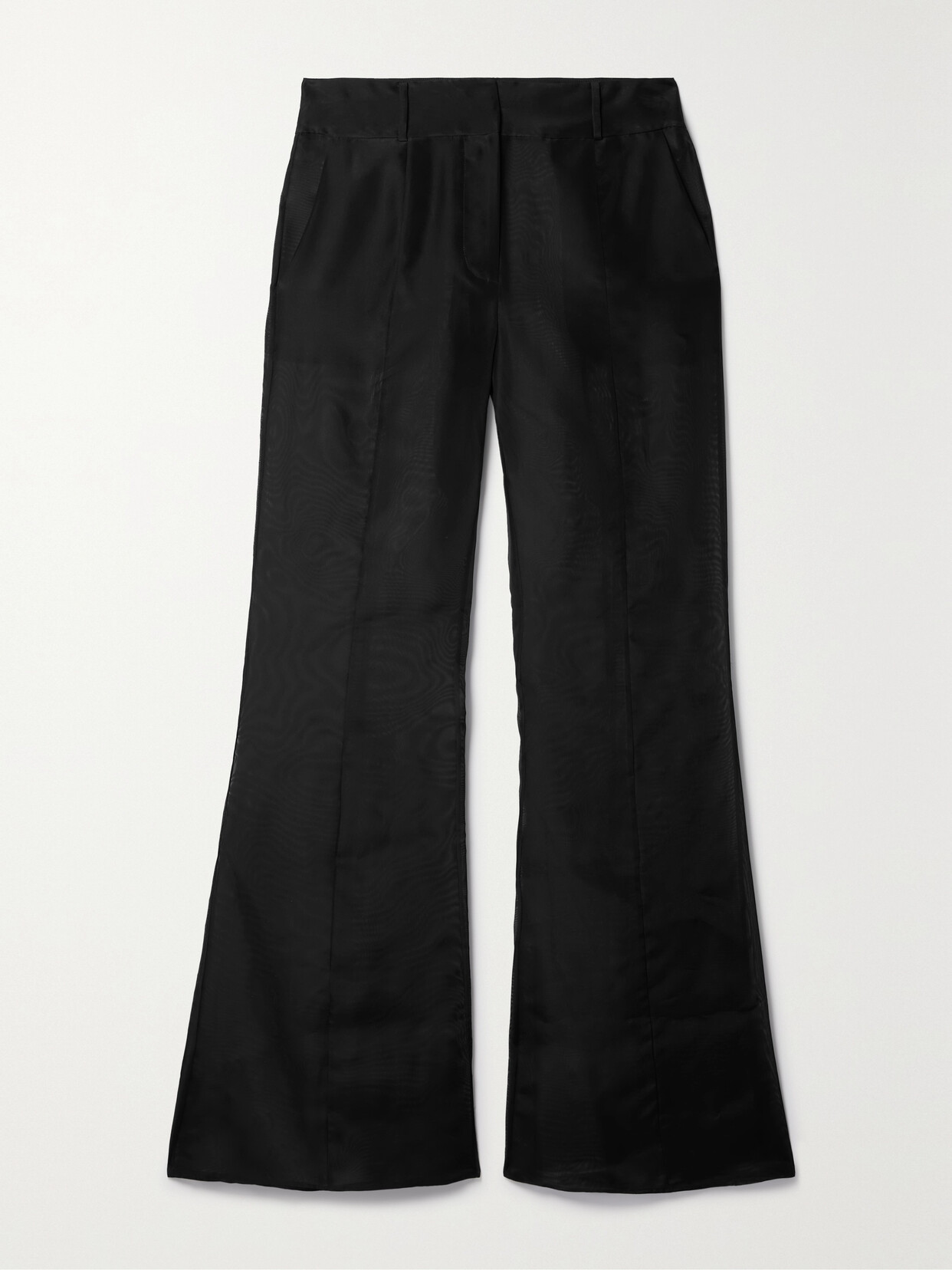 Gabriela Hearst Rhein Silk-organza Flared Trousers In Black