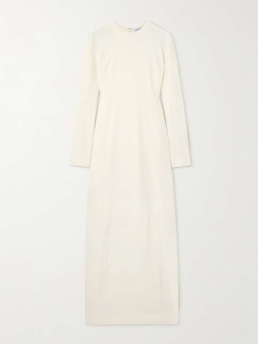 Gabriela Hearst Carlota Cape-effect Pleated Silk And Wool-blend Gown