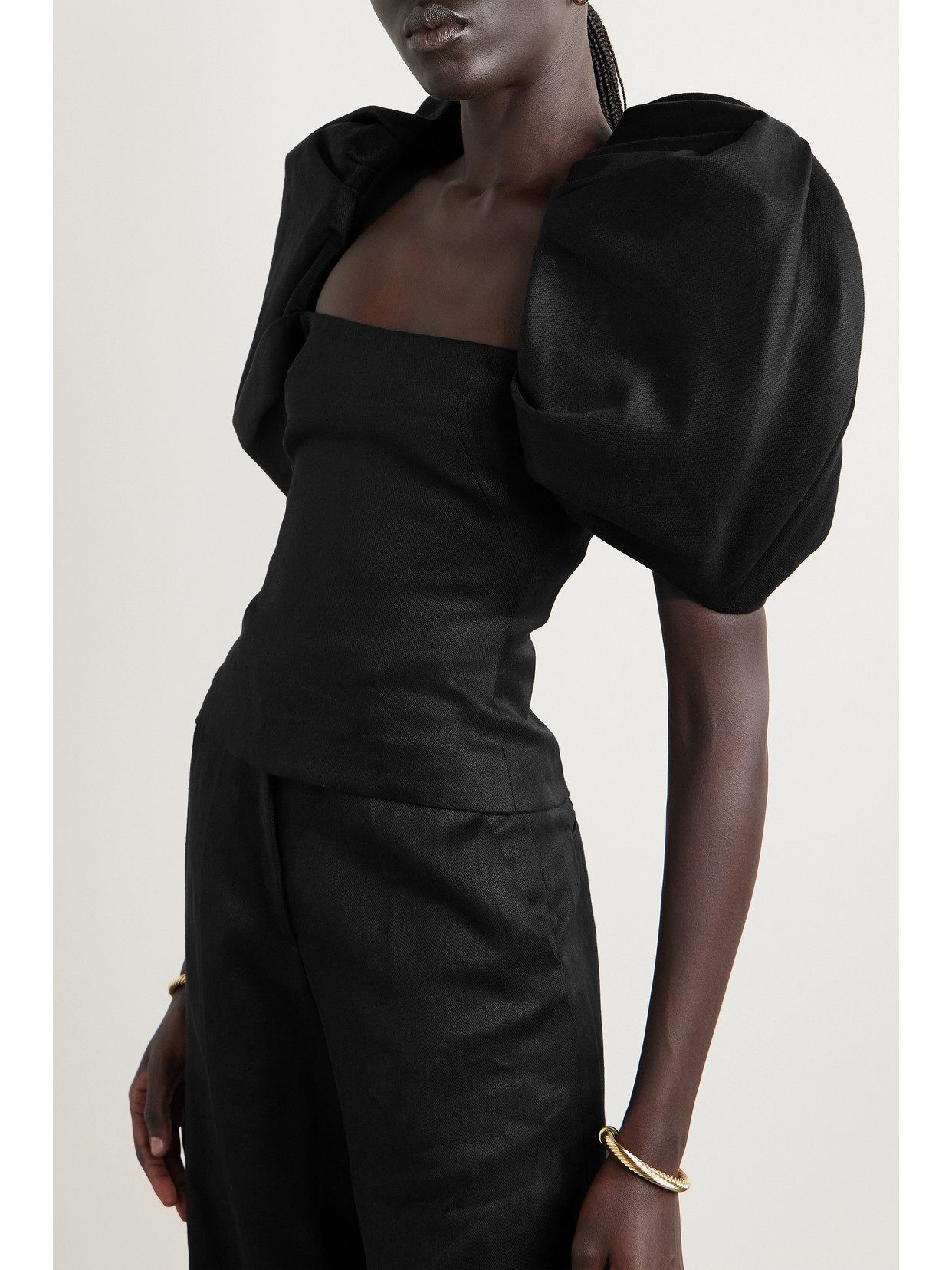 Gabriela Hearst Ceri Linen Top In Black