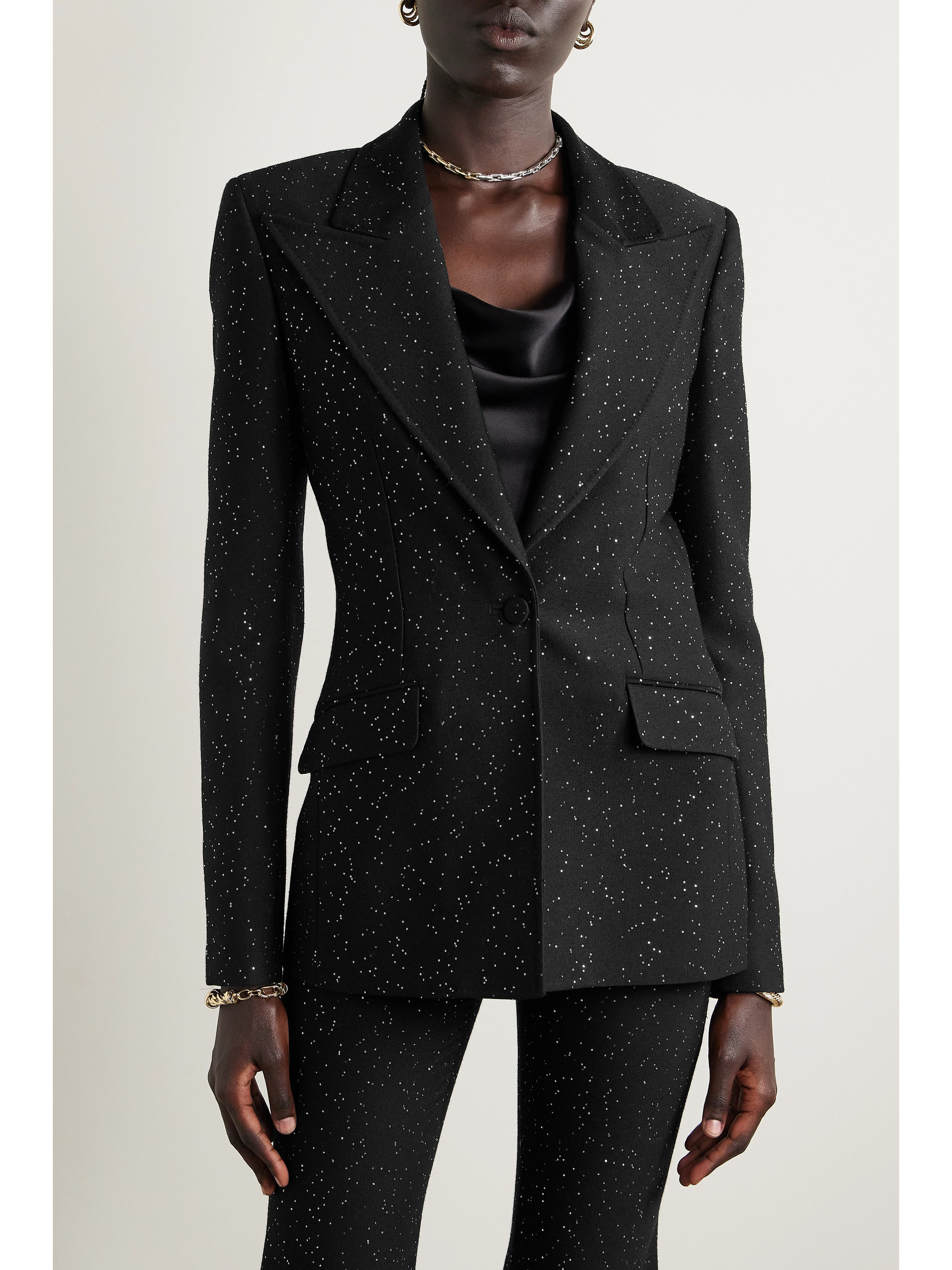 Gabriela Hearst Leiva sequin-embellished wool-blend blazer