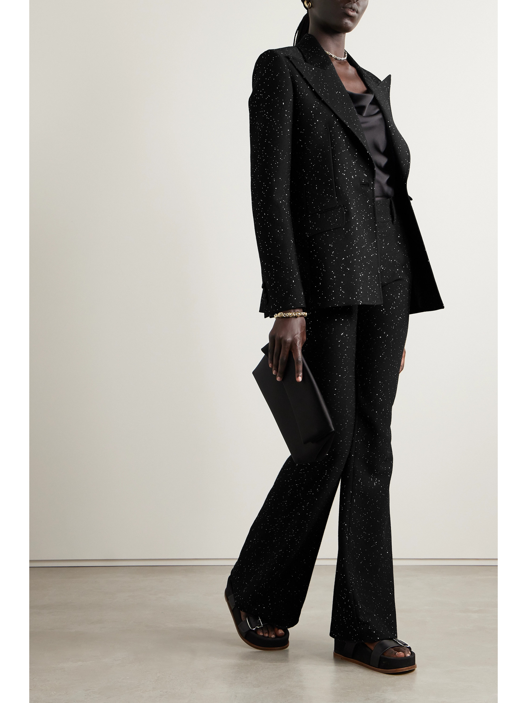 Gabriela Hearst Leiva sequin-embellished wool-blend blazer