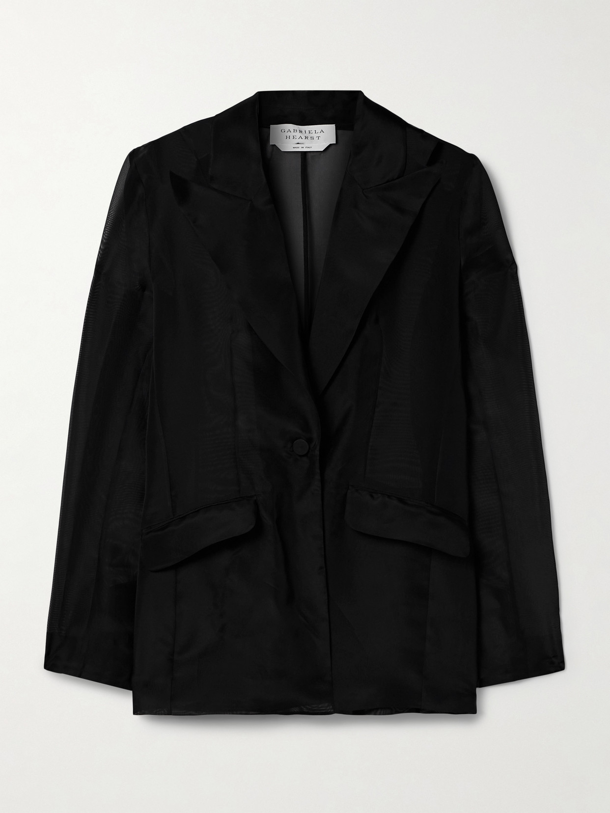 Gabriela Hearst Leiva Silk-organza Blazer In Black