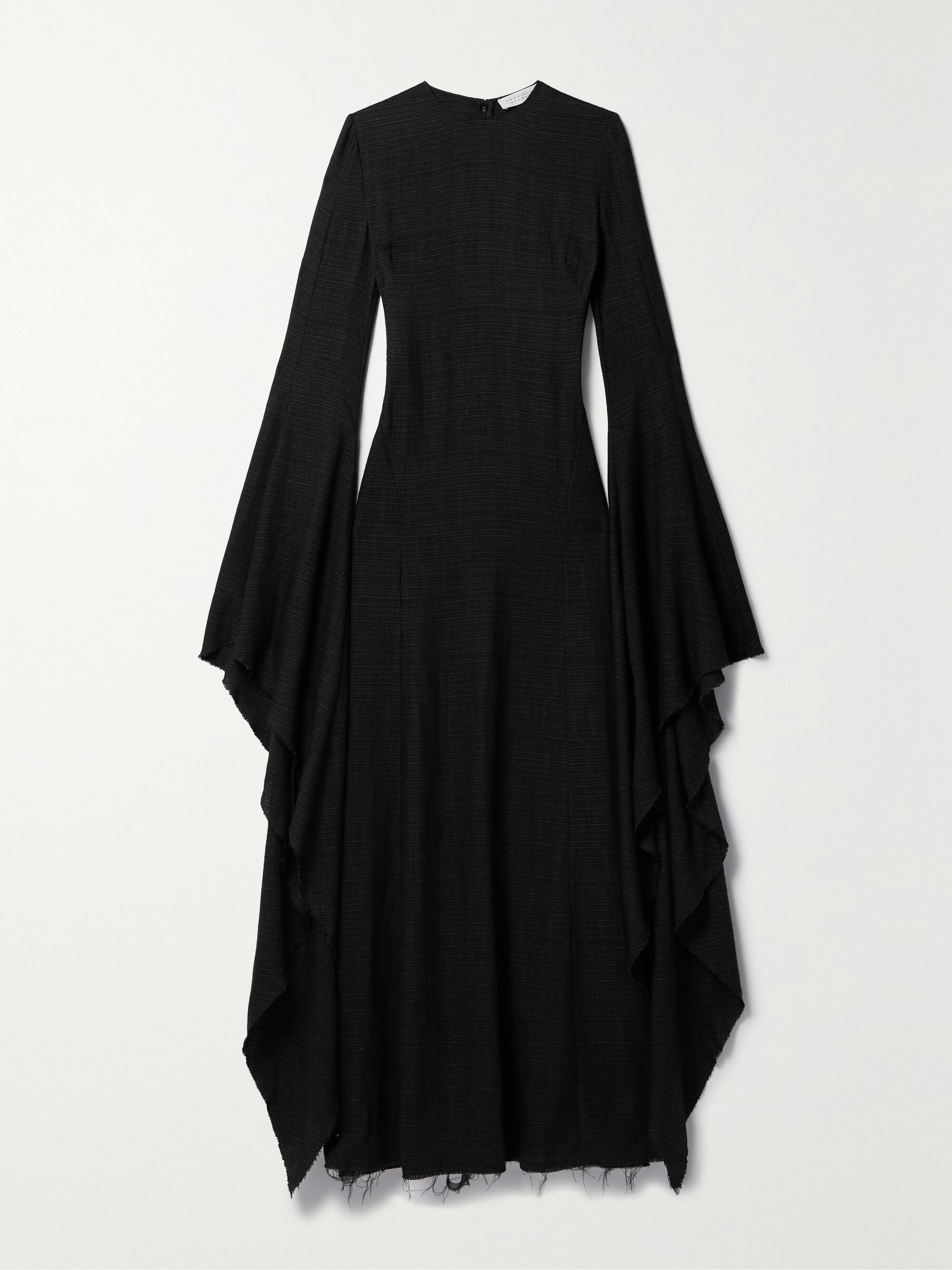 Gabriela Hearst Sigrud frayed wool, silk and linen-blend maxi dress thumbnail