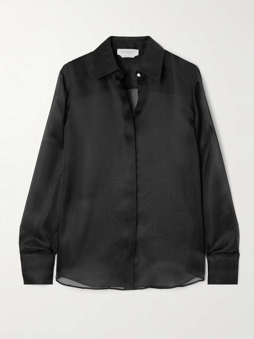 Gabriela Hearst Horus Pearl-embellished Silk-organza Shirt