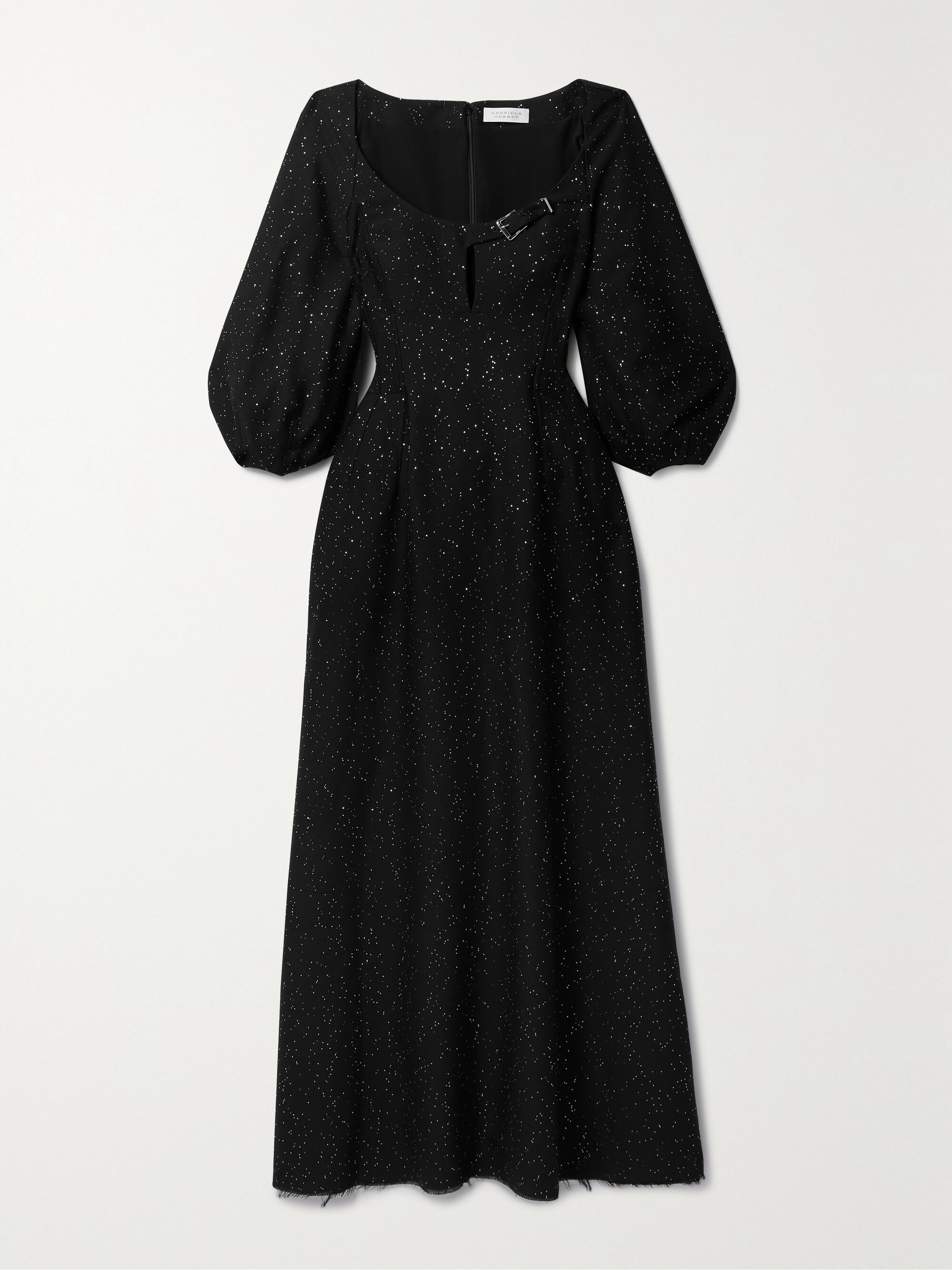 Gabriela Hearst Madyn buckled cutout sequin-embellished wool-blend maxi dress