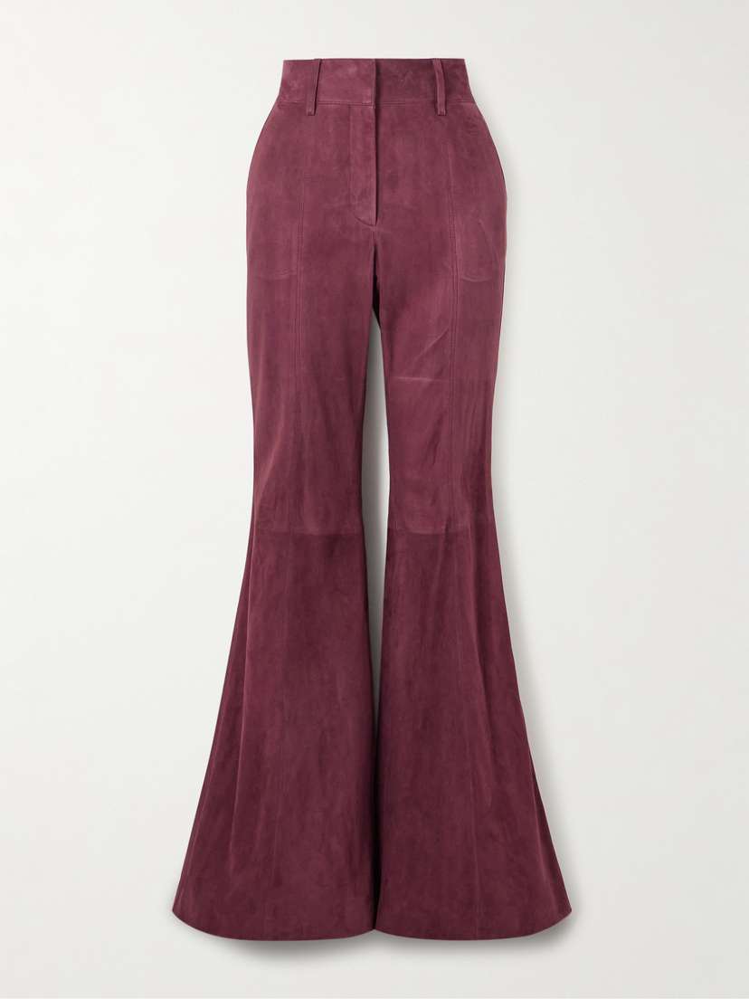 Gabriela Hearst Rhein Paneled Suede Flared Pants