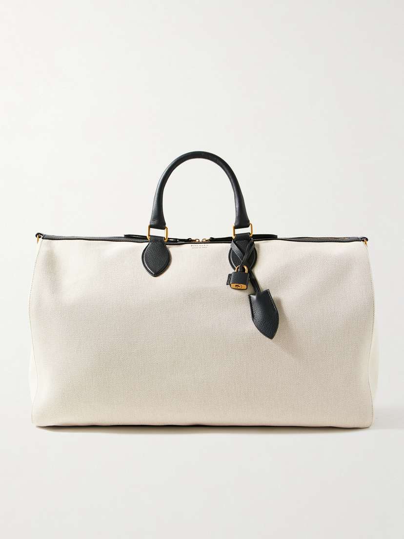 Khaite Pierre Leather-trimmed Canvas Weekend Bag