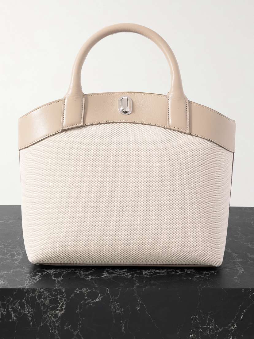Savette Tondo Small Leather-trimmed Canvas Tote