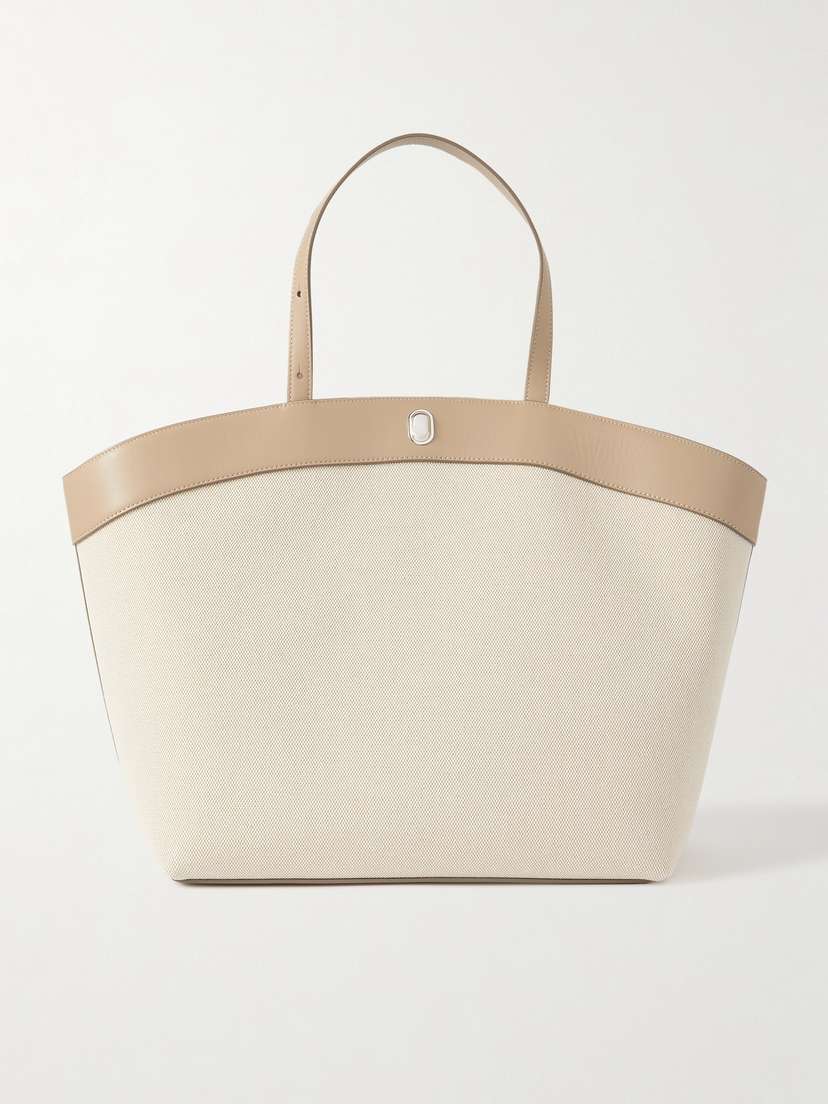Savette Tondo Large Leather-trimmed Canvas Tote