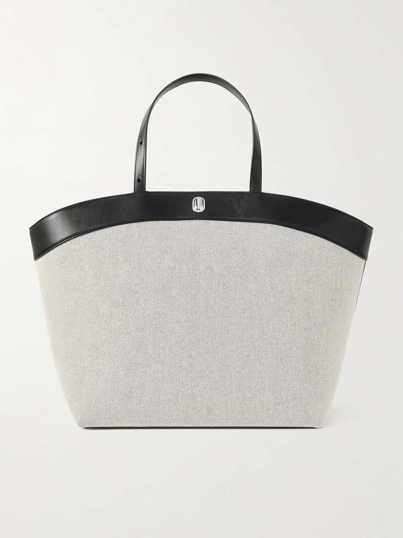 Savette Tondo Large Leather-trimmed Canvas Tote