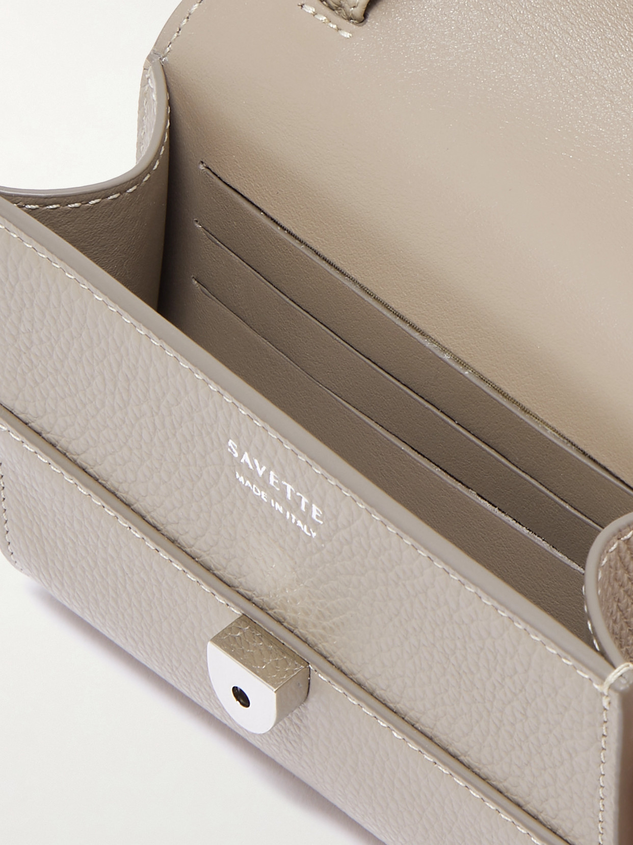 Shop Savette Symmetry Textured-leather Wallet In Neutrals