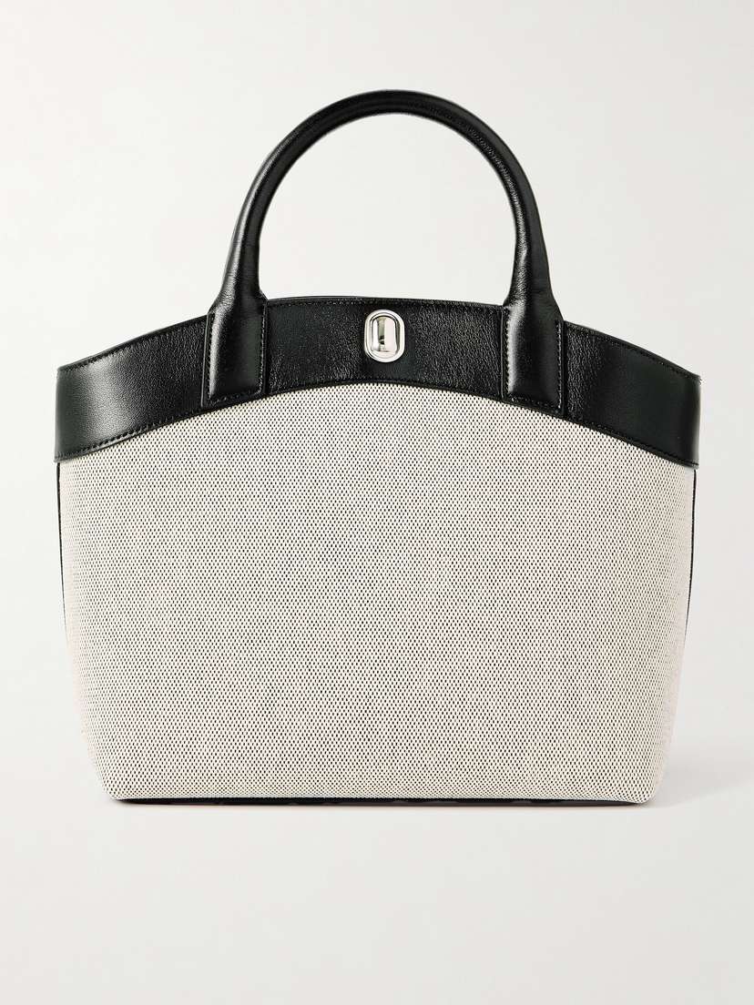 Savette Tondo Small Leather-trimmed Canvas Tote
