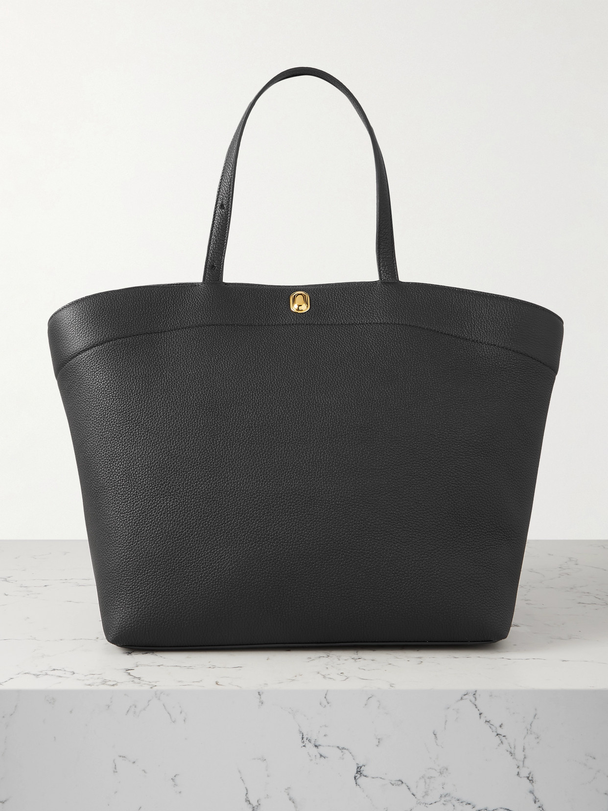 Savette Tondo Large Textured-leather Tote In Black