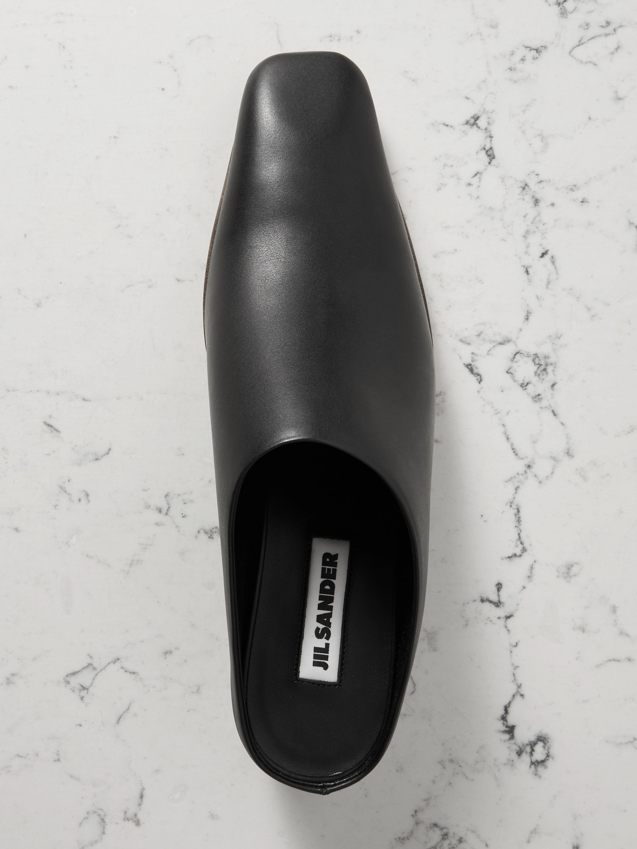 Shop Jil Sander Leather Mules In Black